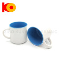 Kreativer innerer weißer Außenfarbe Sublimation Griff Kaffeetasse Stapelung